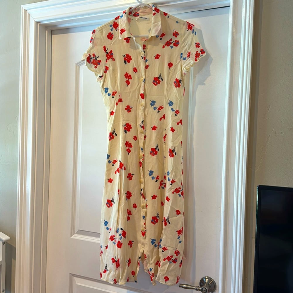 Reformation Sheila floral print Georgette midi dress size 8